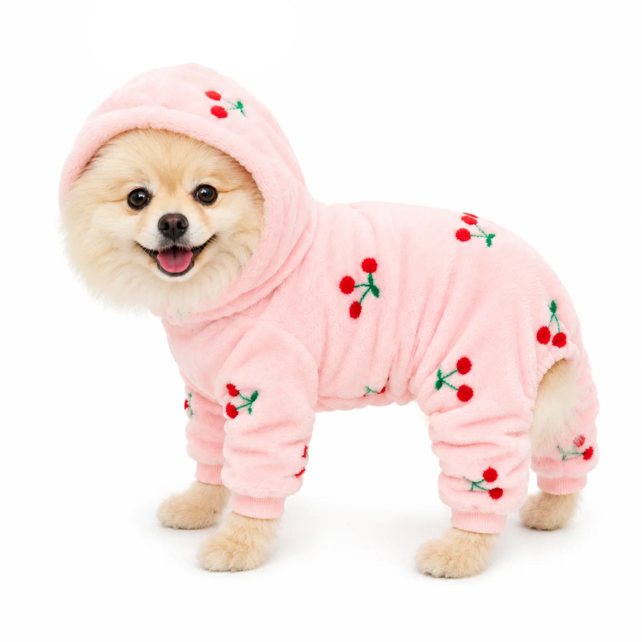 Pink Cherry | Dog Full Fleece Pyjamas