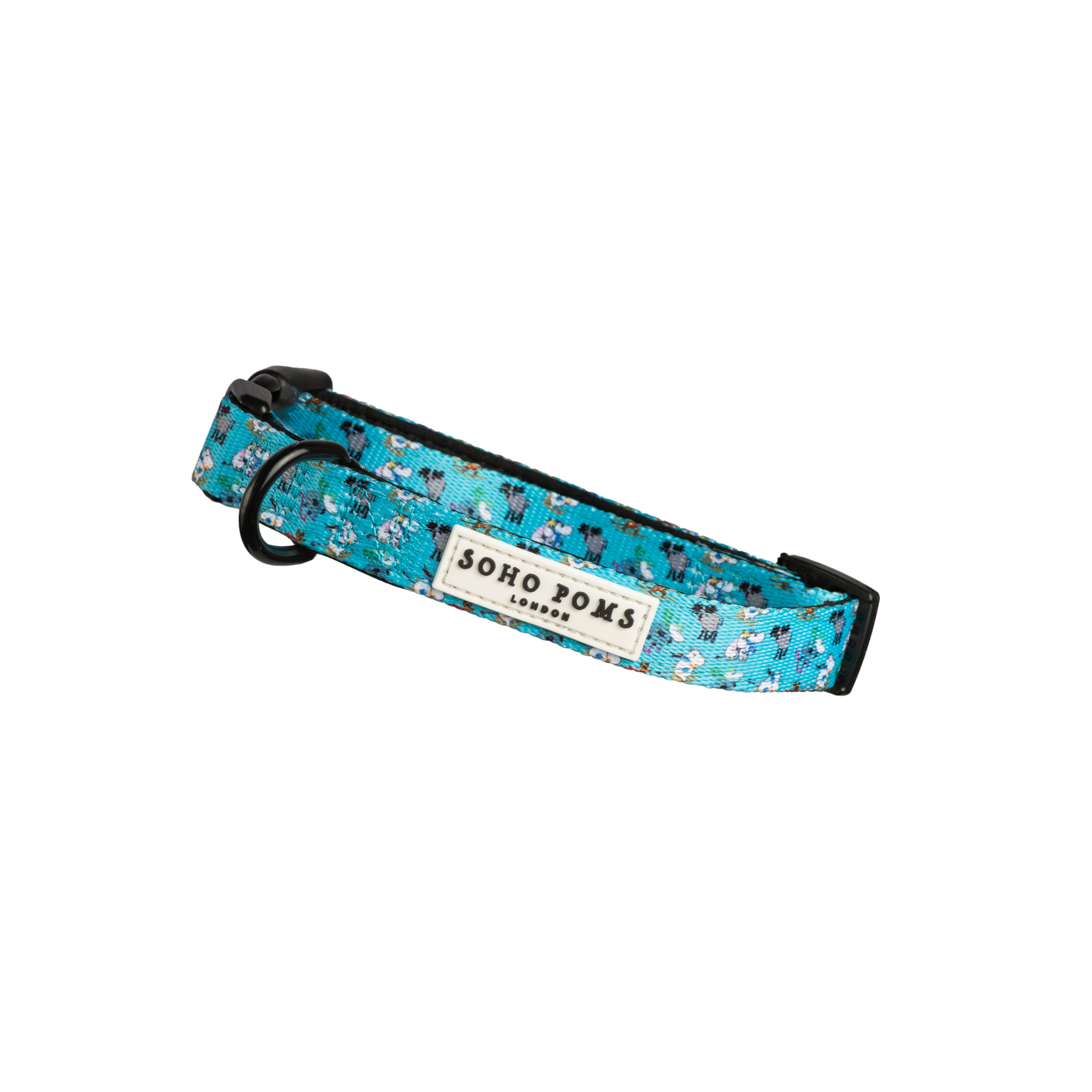 Moomins Blue Holiday Dogs Padded Collar by Soho Poms