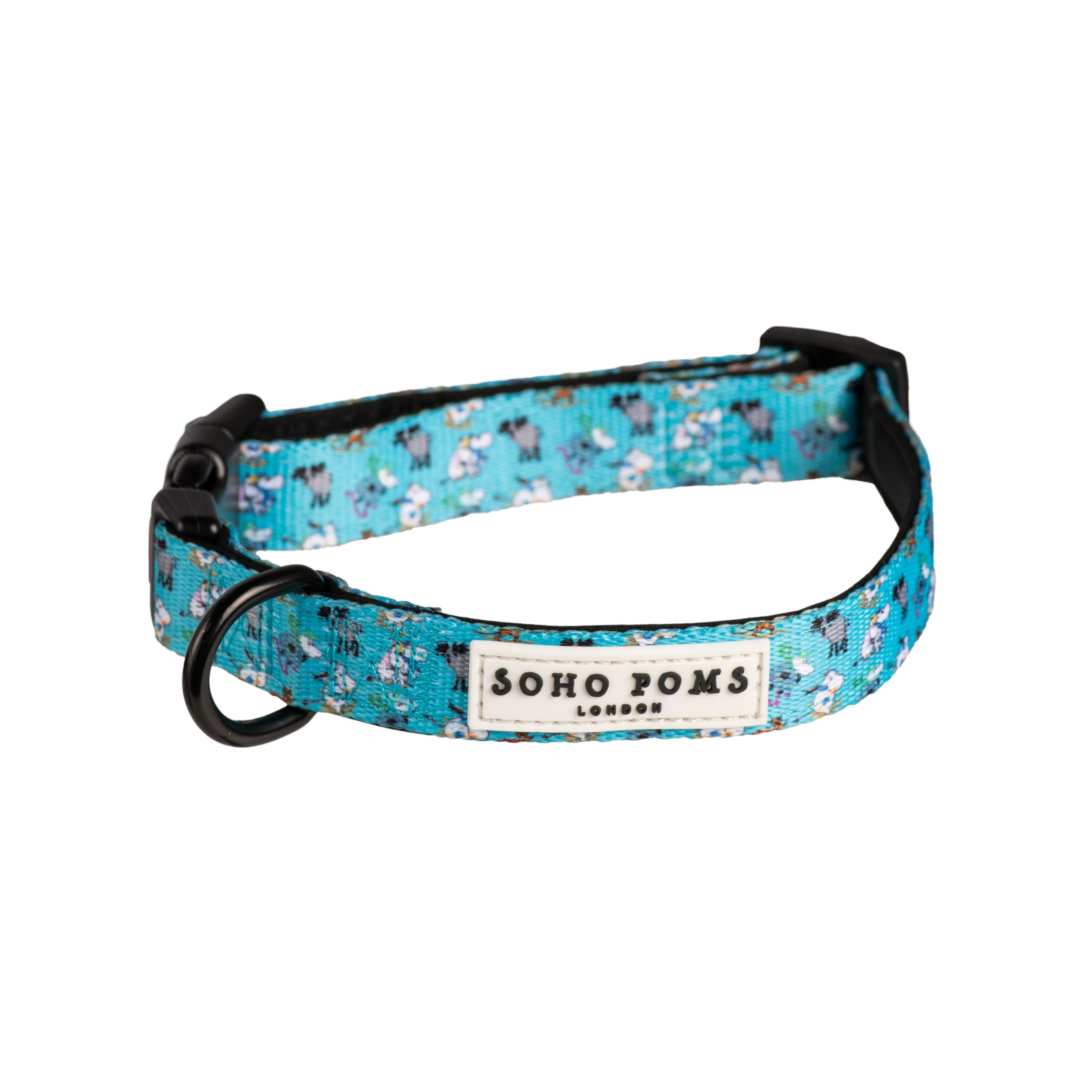 Moomins Blue Holiday Dogs Padded Collar by Soho Poms