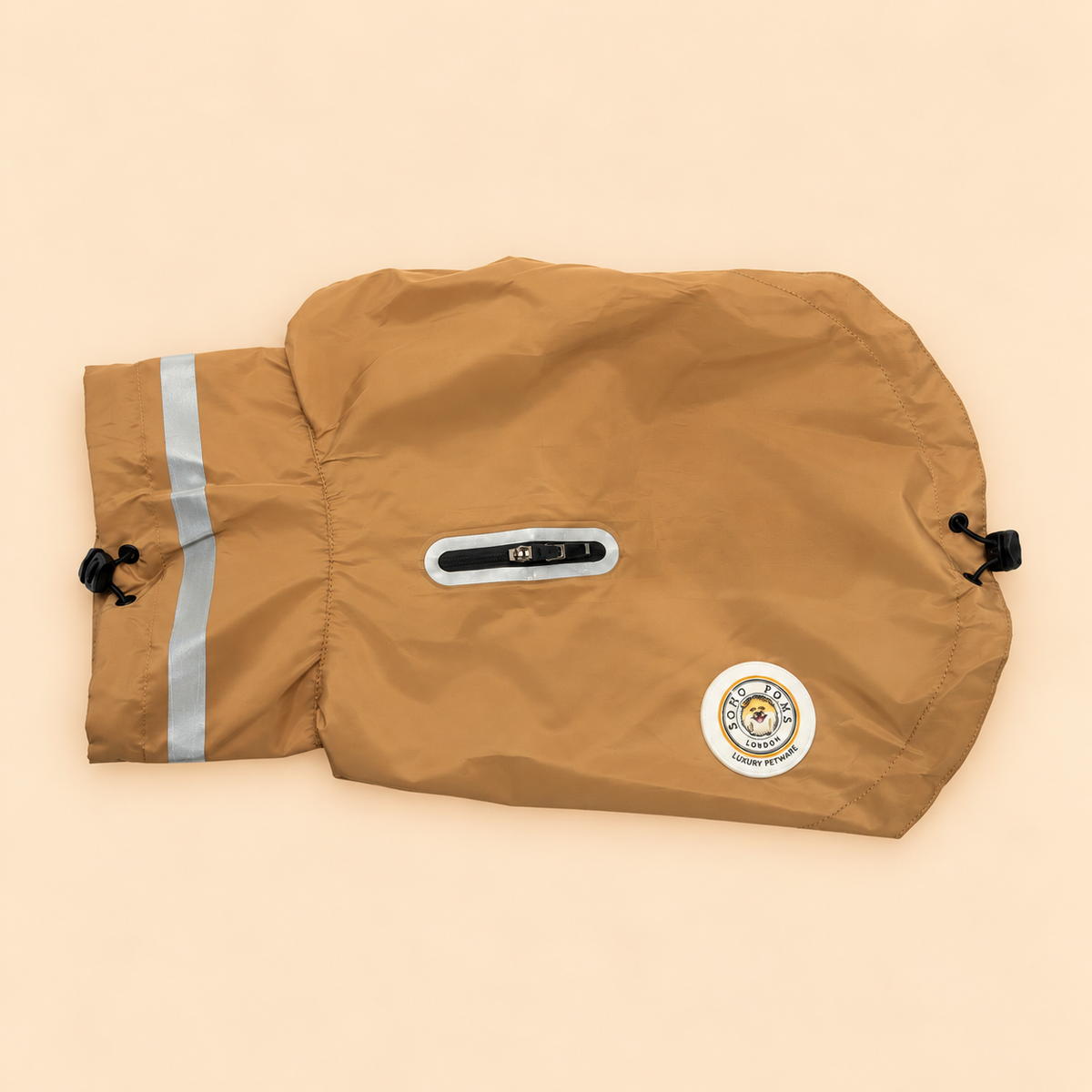 Soho Poms Lightweight Waterproof Rain Jacket - Sand