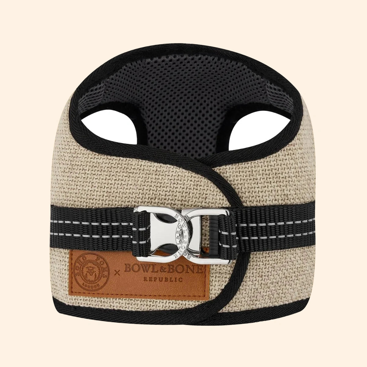 Soho Poms x Bowl & Bone  Mayfair Hundegeschirr in Beige