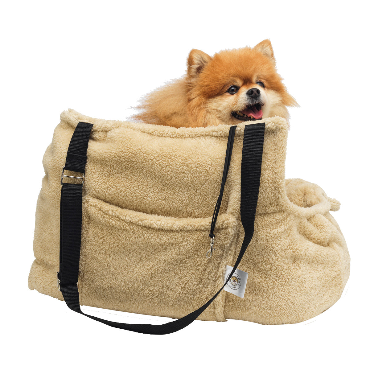 Teddy Bear Dog Carrier Bag in Beige by Soho Poms