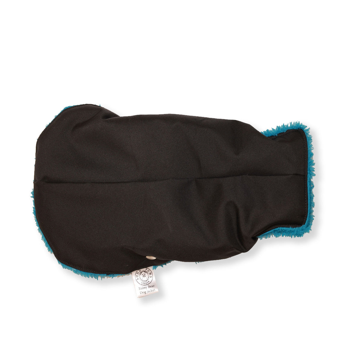 Soho Poms Black & Teal Teddy Bear Waterproof Dog Jacket