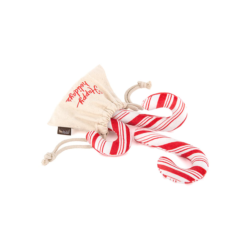 P.L.A.Y. Christmas Candy Canes Plush Dog Toy