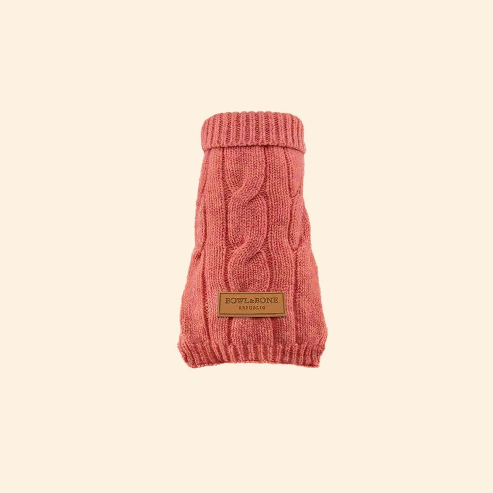 Pink ASPEN Dog Sweater from Bowl & Bone