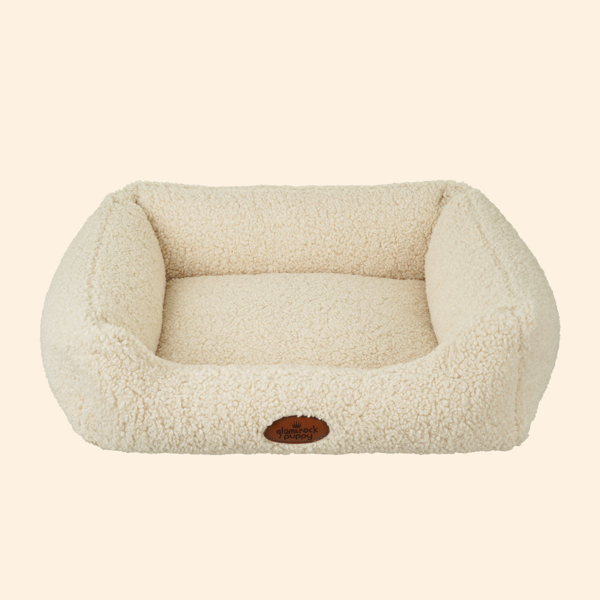 Light Cream | Teddy Sofa Luxury Dog Bed by Glam & Rock Puppy