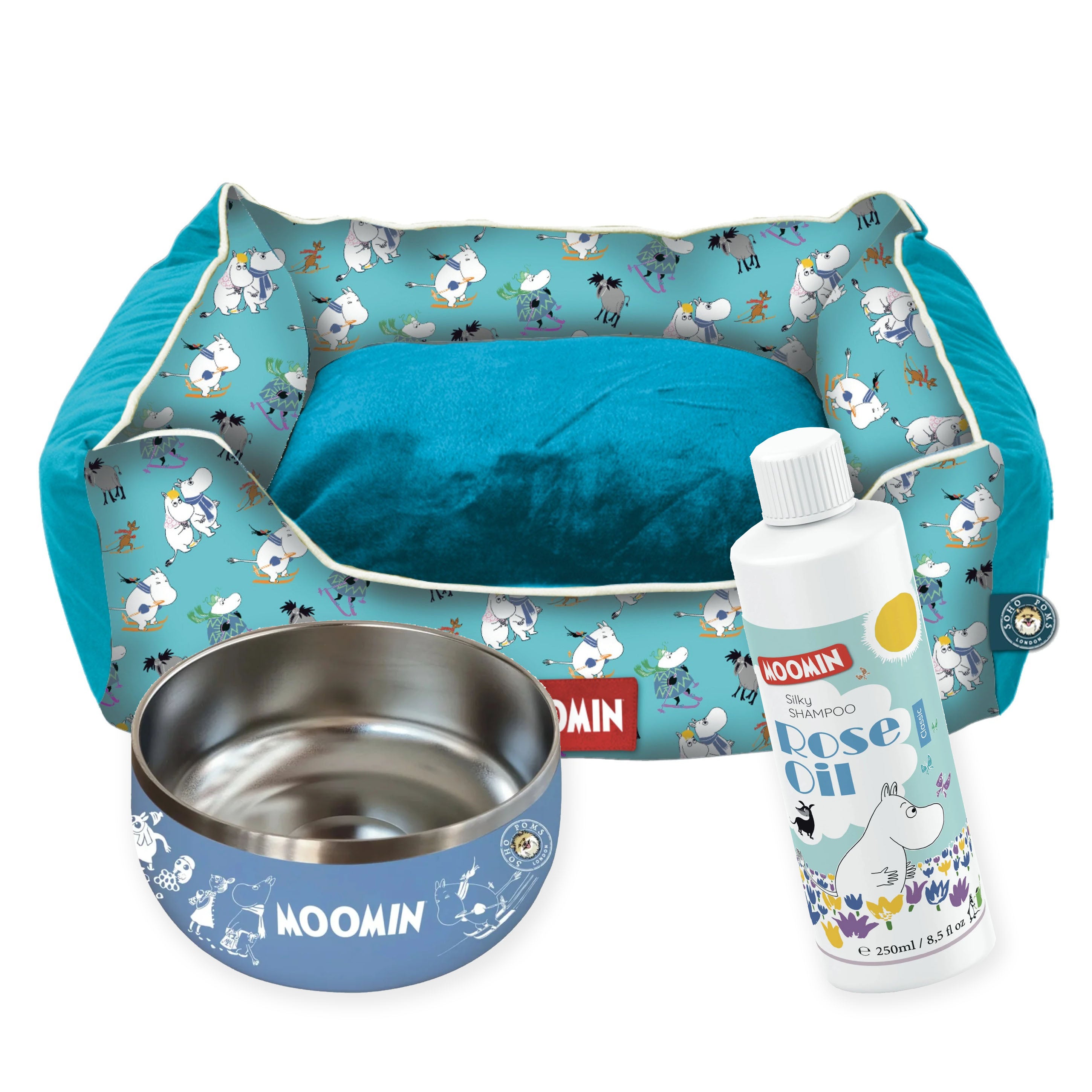 Moomins Bed, Bowl & Shampoo Package by SohoPoms