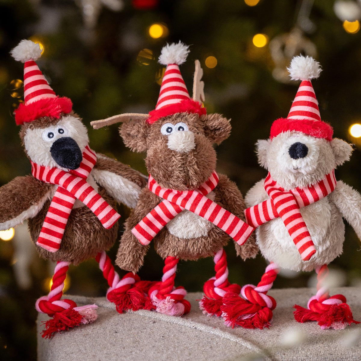 House of Paws Merry & Bright Polar Bear Dog Toy