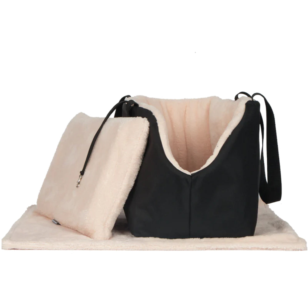 Soho Poms Luxury Rainy Bear Hundetragetasche Schwarz und Rosa