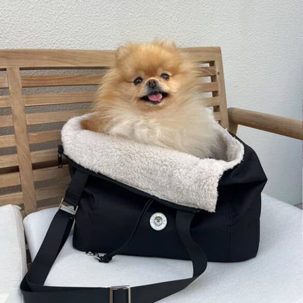 Soho Poms Black & Cream Cosy Bear Dog Carrier