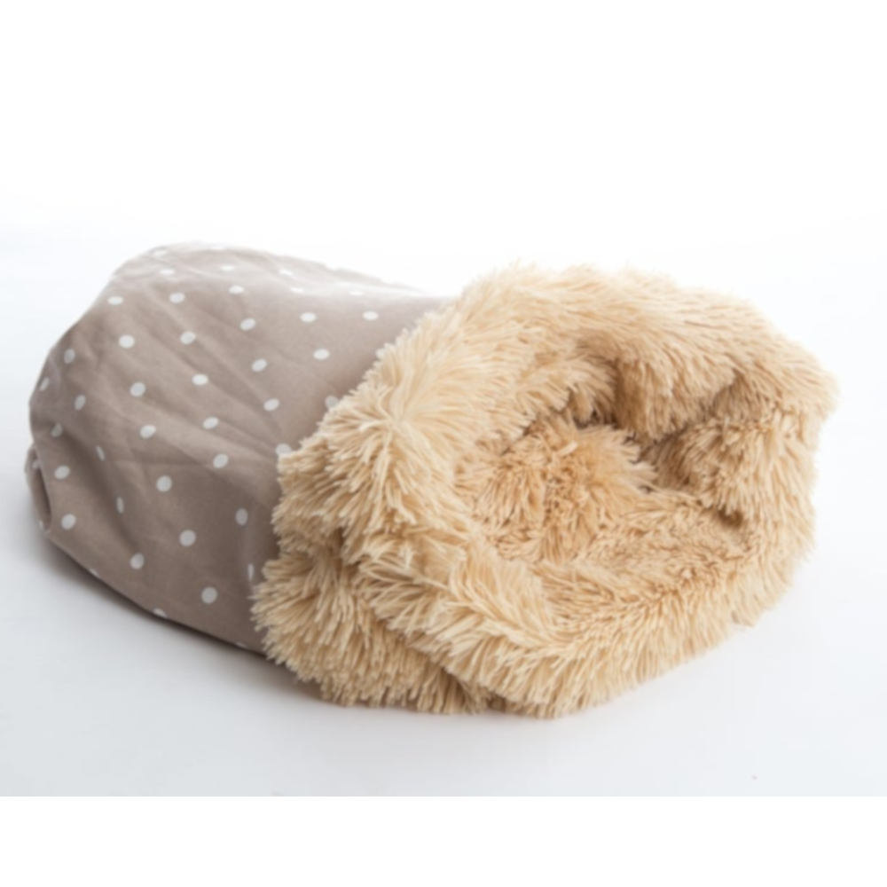 In Vogue Pets Pooch Pod Shaggy Camel &amp; Dotty Taupe
