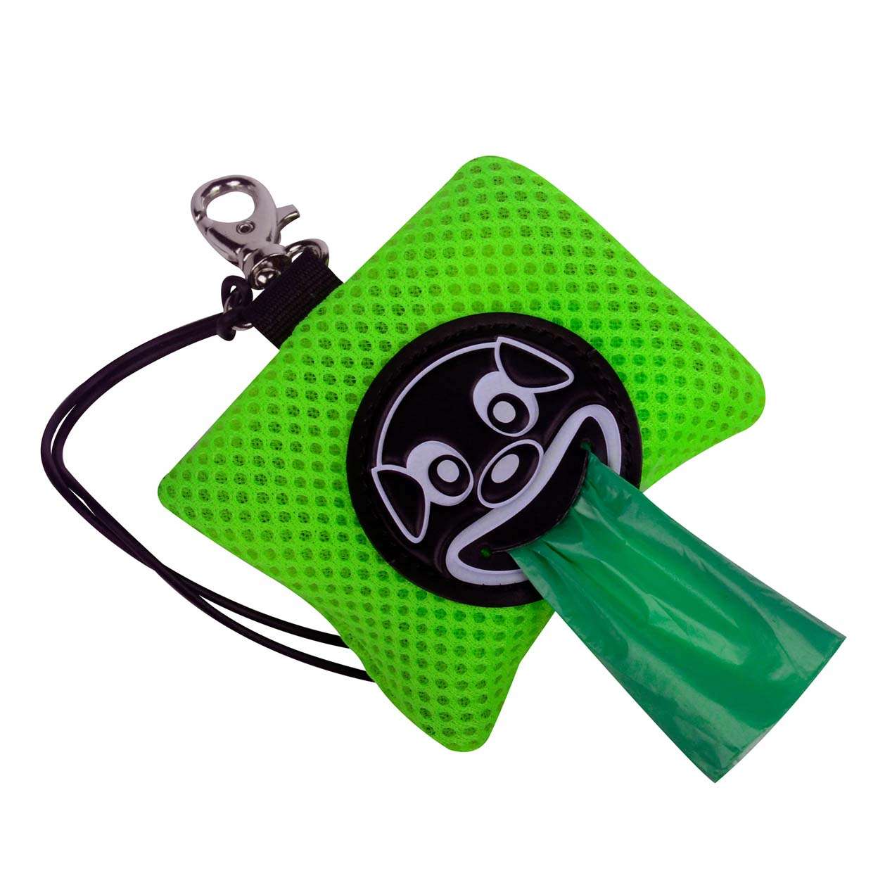 Tre Ponti  Mesh Smiley Dog Poo Bag Dispenser Fluo Green