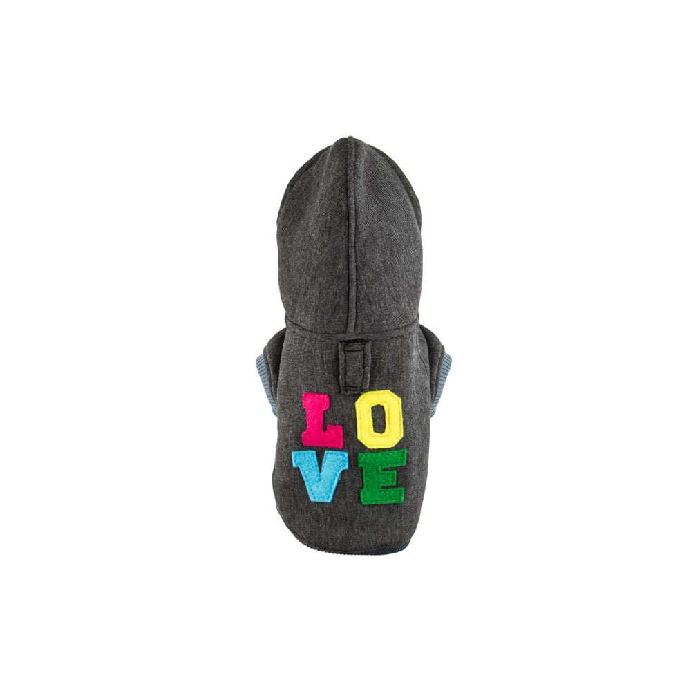 Graphite LOVE Dog Hoodie from Bowl & Bone