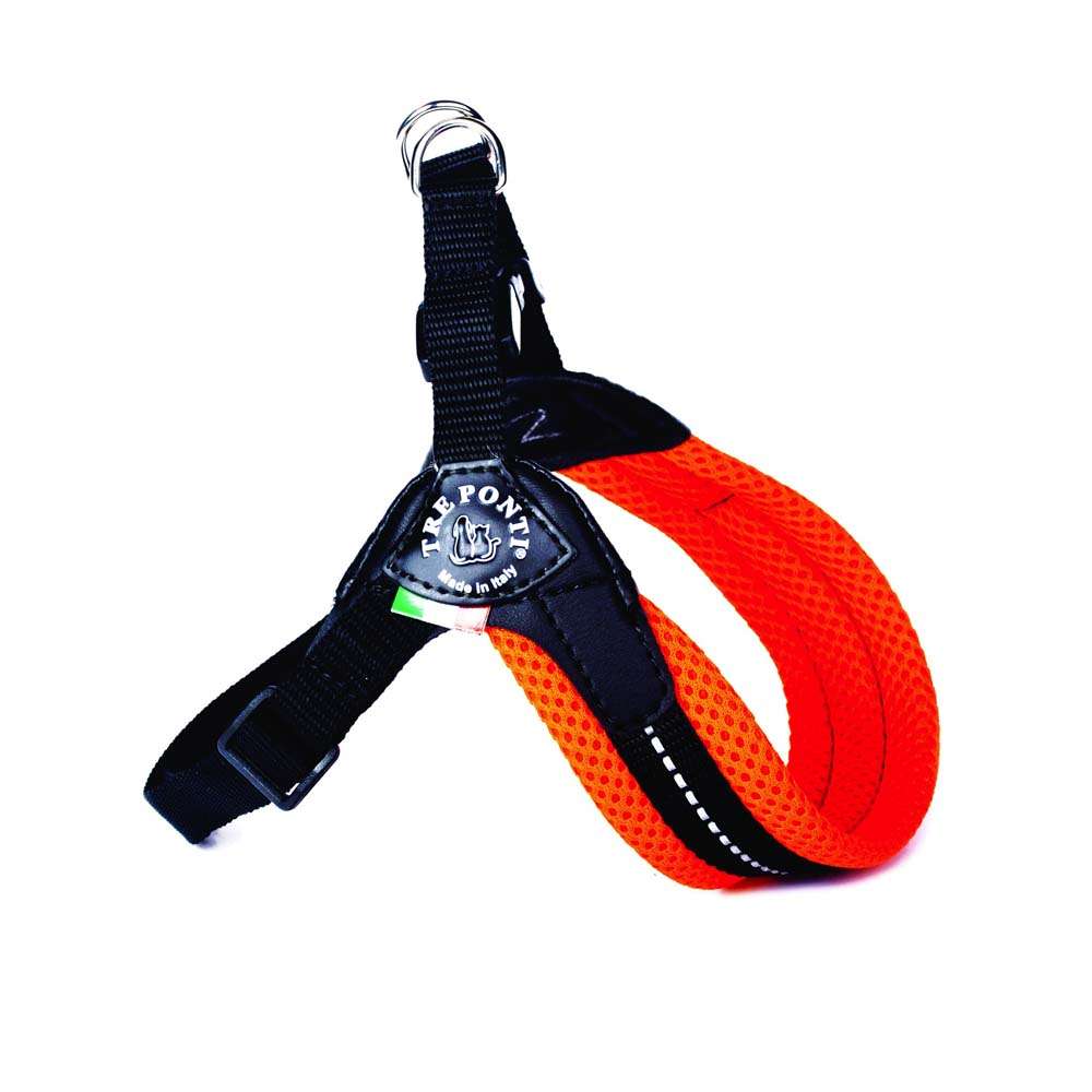 Tre Ponti Easy Fit Mesh Fluo Orange Harness with Adjustable Girth