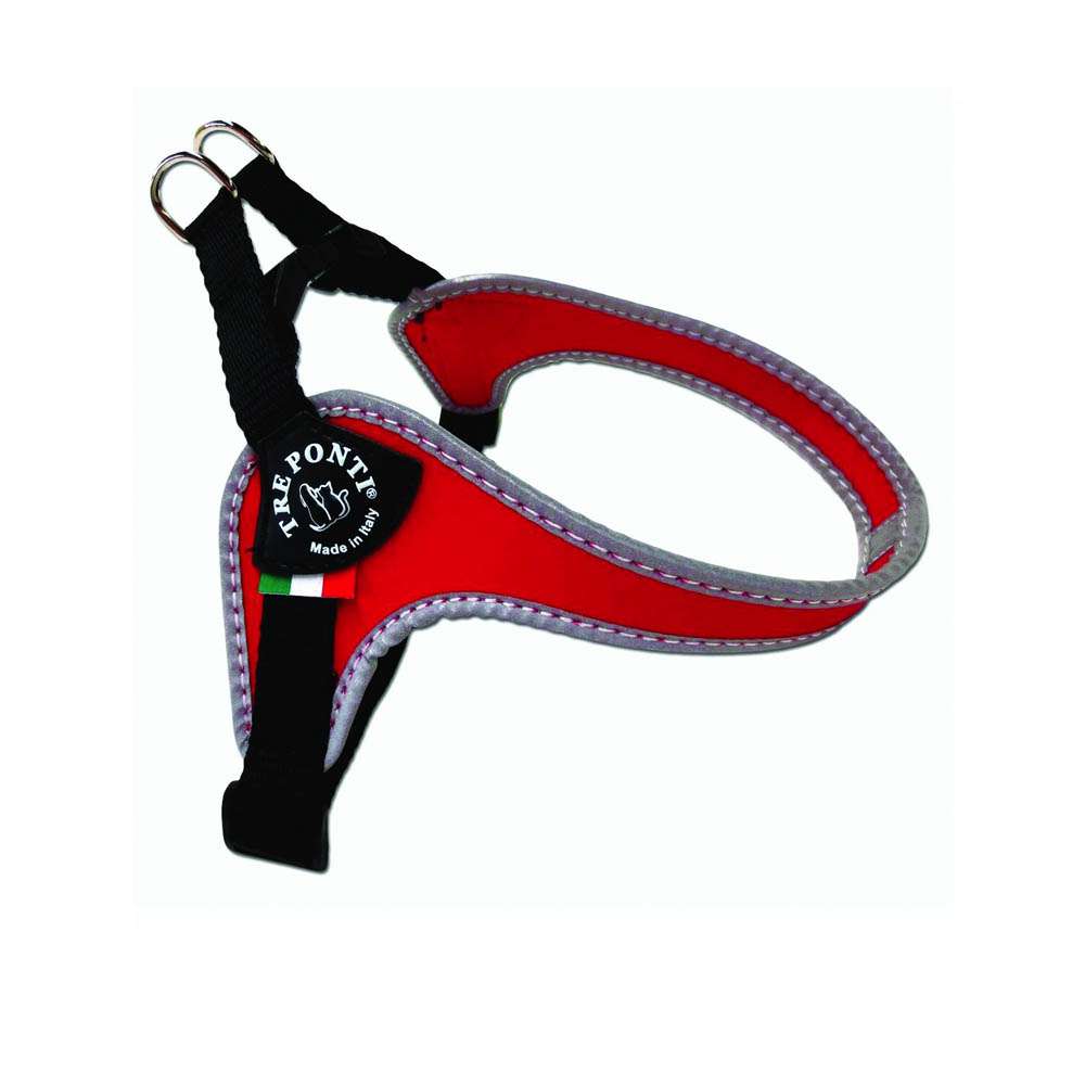 Tre Ponti Easy Fit Red Harness with Adjustable Girth