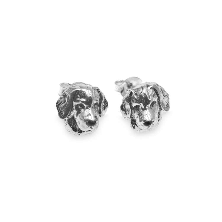 Boucles d'oreilles à tige en argent sterling avec chien iMusotti